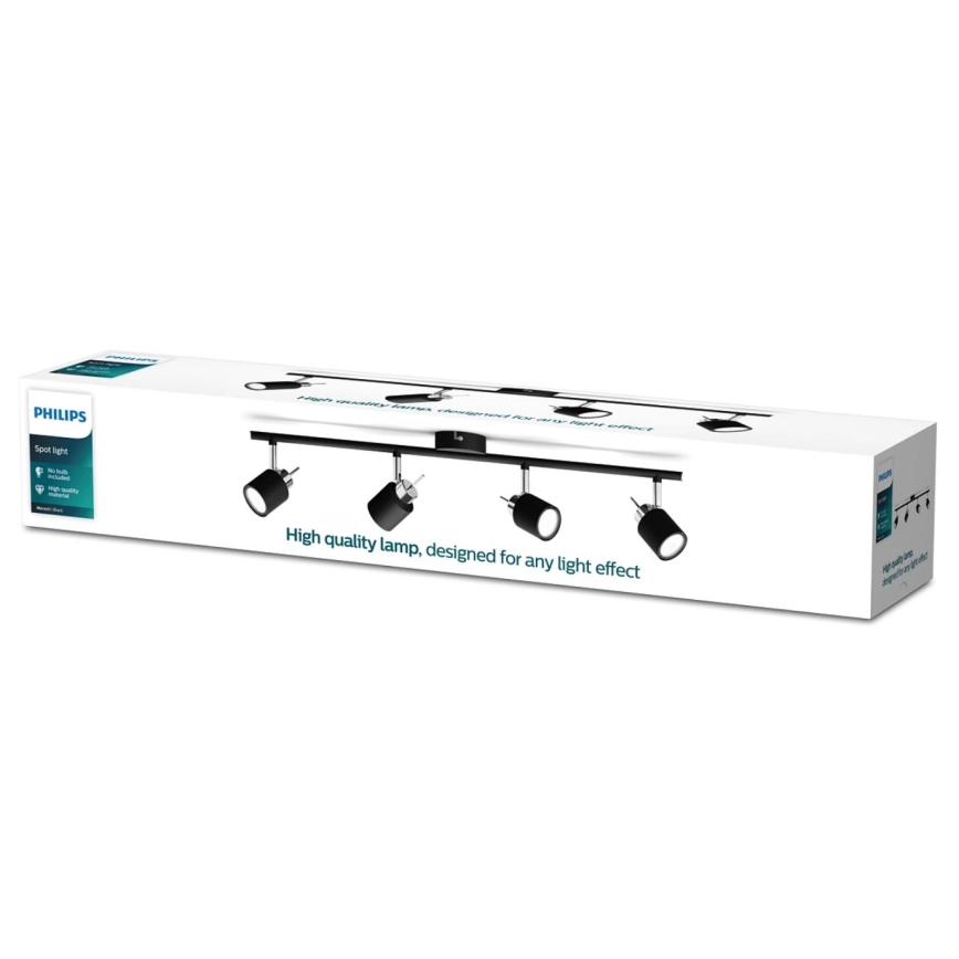 Spot 4xGU10/35W/230V negru Philips