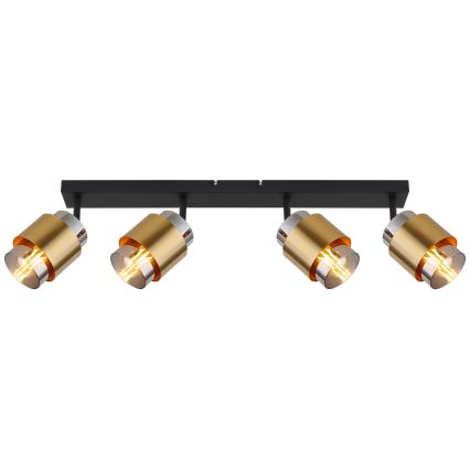 Spot 4xE27/40W/230V negru/alamă Globo