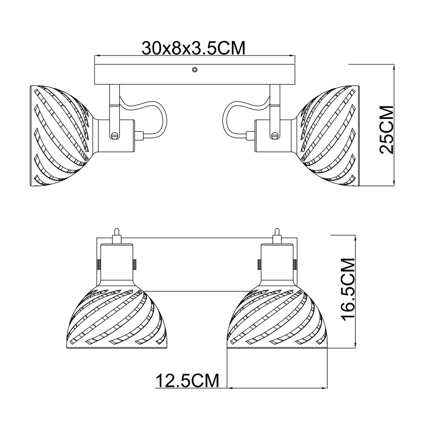 Spot 2xE27/40W/230V Globo