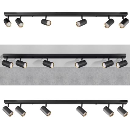 Spot NICEA 6xGU10/10W/230V negru