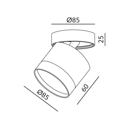 Spot OH12F 1xGX53/35W/230V 8,5 cm negru
