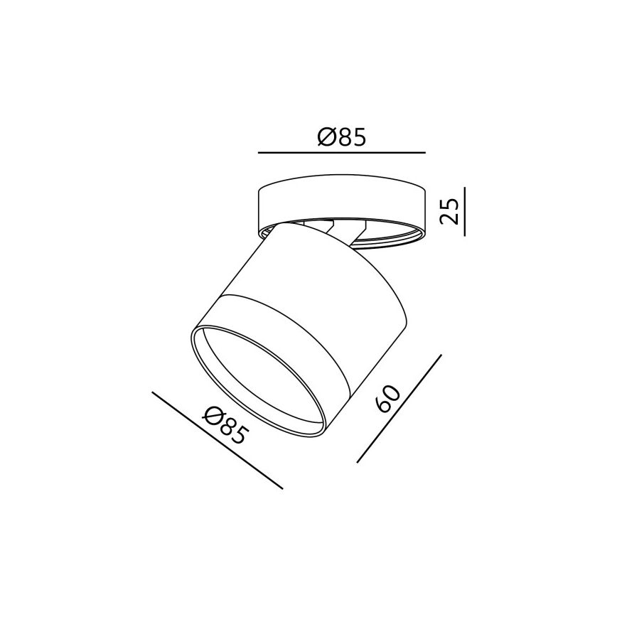 Spot OH12F 1xGX53/35W/230V 8,5 cm negru
