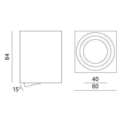 Spot OH37 35W/230V 8,4 cm negru