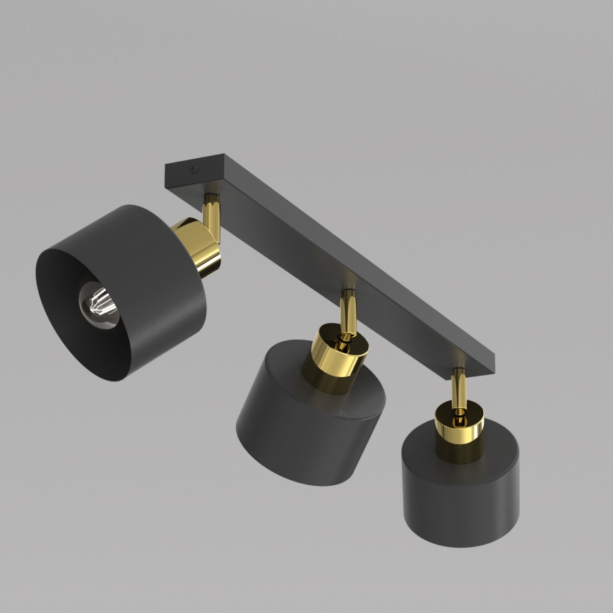 Spot PARKLA 3x E27/15W/230V negru
