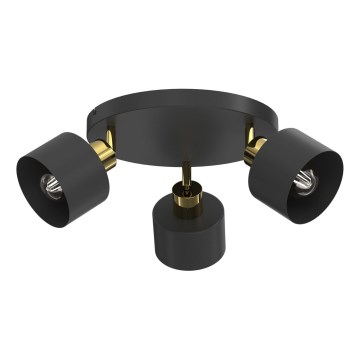 Spot PARKLA 3xE27/15W/230V negru/auriu