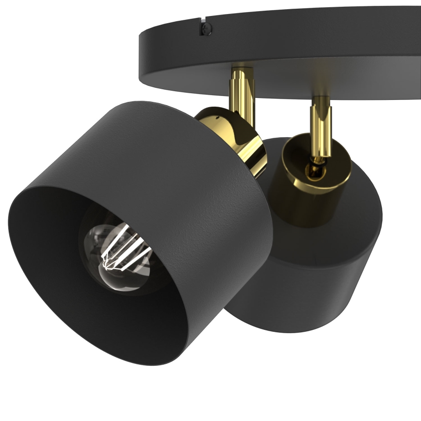 Spot PARKLA 3xE27/15W/230V negru/auriu