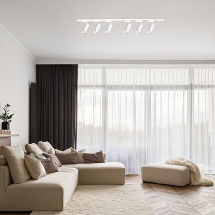 Spot pe șină MICA 6xGU10/10W/230V alb/crom mat