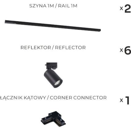 Zuma Line - Spot pe șină 6xGU10/35W/230V, negru