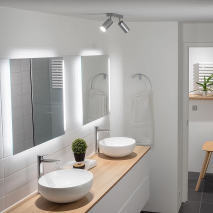 Spot pentru baie Brilagi SELE 2xGU10/30W/230V IP44 argintiu