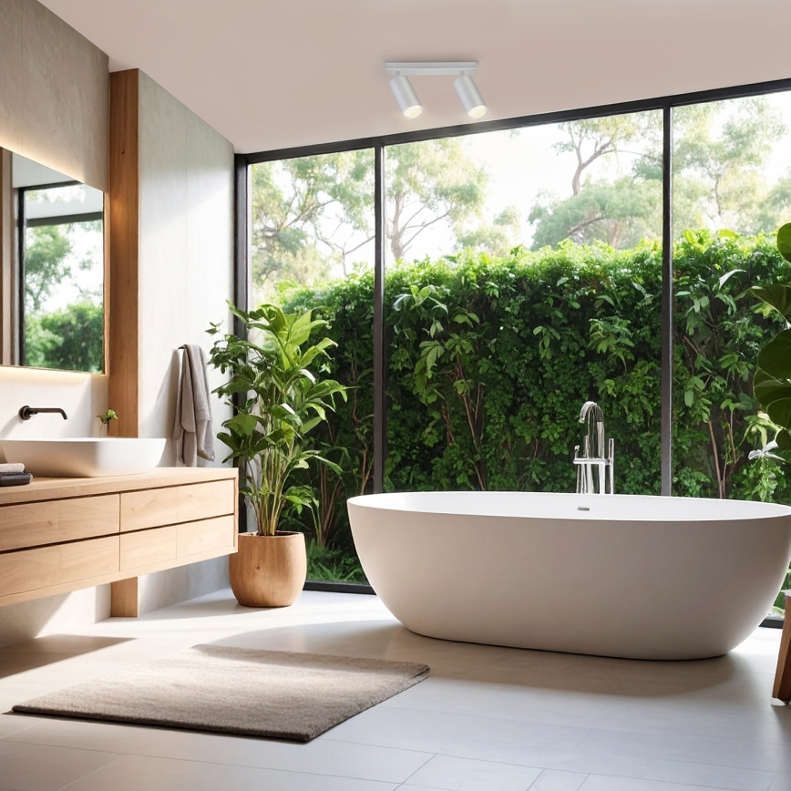 Spot pentru baie Brilagi SELE 2xGU10/30W/230V IP44 argintiu