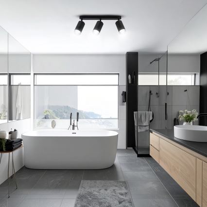 Spot pentru baie Brilagi SELE 3xGU10/30W/230V IP44 negru