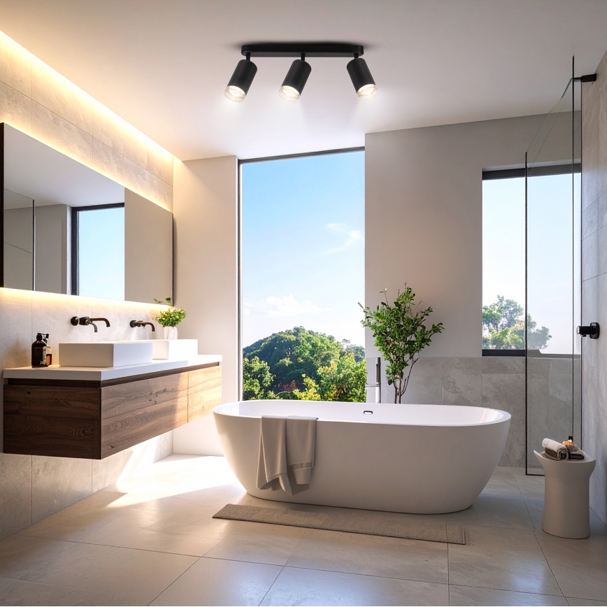 Spot pentru baie Brilagi SELE 3xGU10/30W/230V IP44 negru