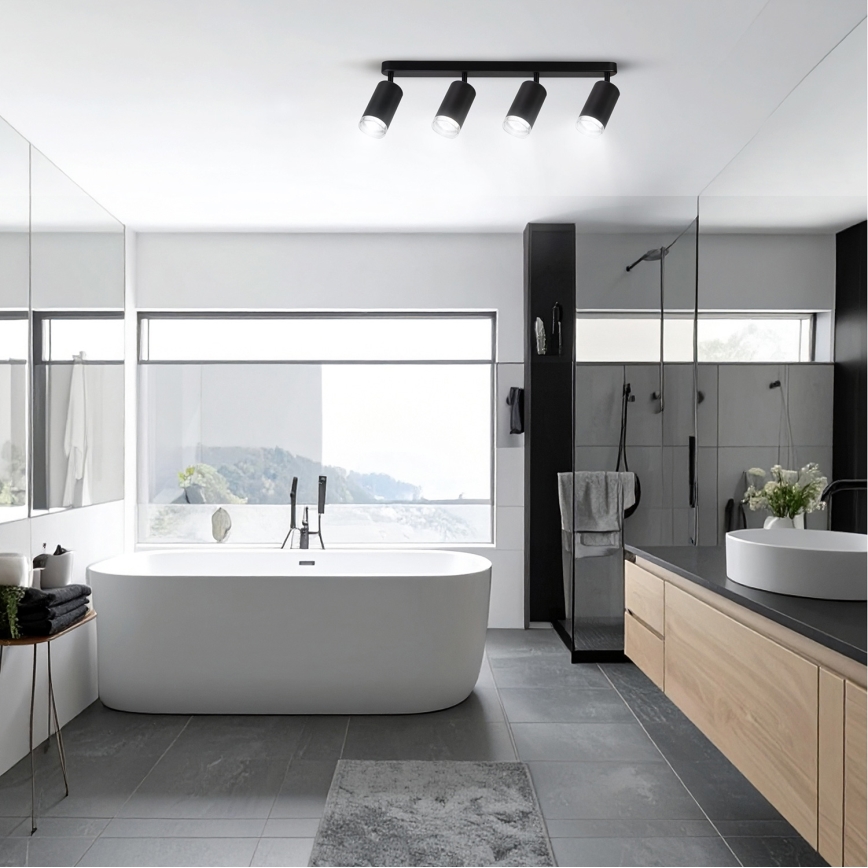 Spot pentru baie Brilagi SELE 4xGU10/30W/230V IP44 negru