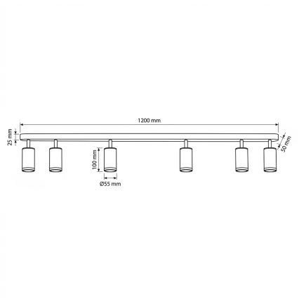 Spot pentru baie Brilagi SELE 6xGU10/30W/230V IP44 negru