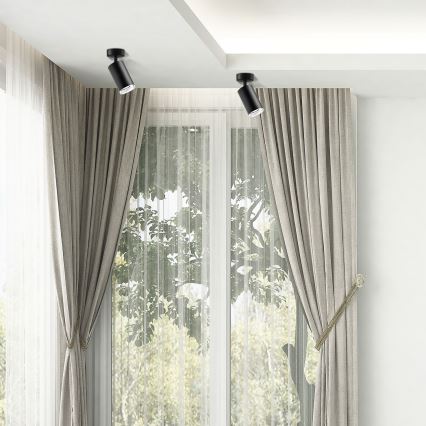 Spot LED RGBW dimerizabil pentru baie TURYN 1xGU10/4,8W/230V 3000K IP44 negru + telecomandă