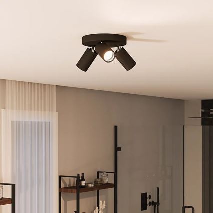 Spot pentru baie Philips IDRIS 3xGU10/5W/230V IP44 negru