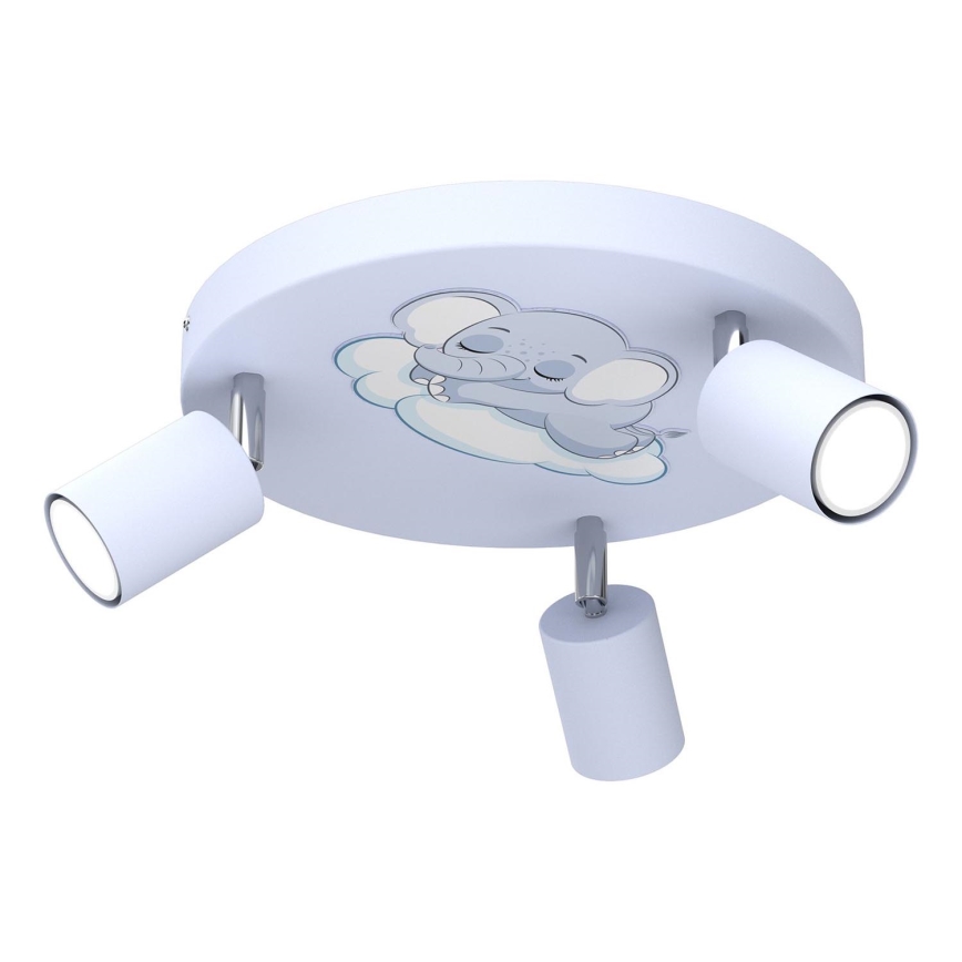 Spot pentru copii FUN 3xGU10/8W/230V albastru/elefant