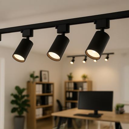 Spot pentru șină monofazată TIGER 1x GU10/10W/230V, negru