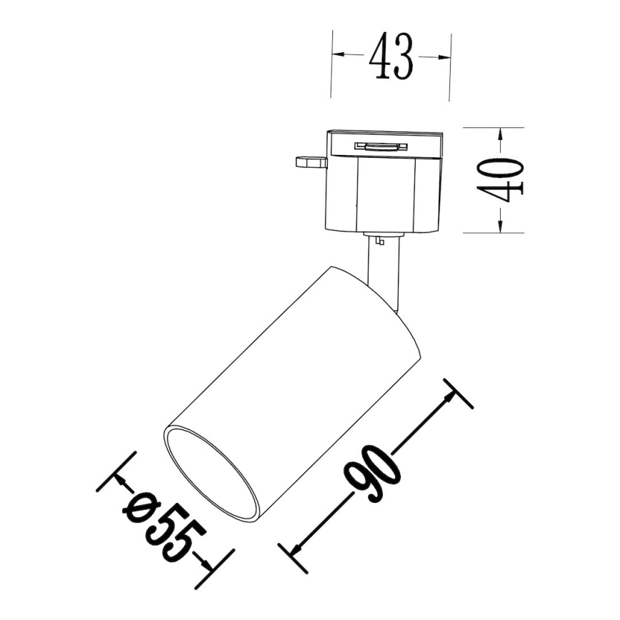 Spot pentru șină monofazată TIGER 1xGU10/10W/230V, alb