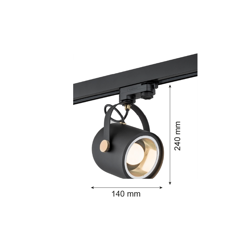 Spot pentru sistem de șină Argon 4311 NET 1xE27/15W/230V negru