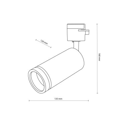 Spot pentru sistem de șină monofazic JET RING 1xGU10/10W/230V alb