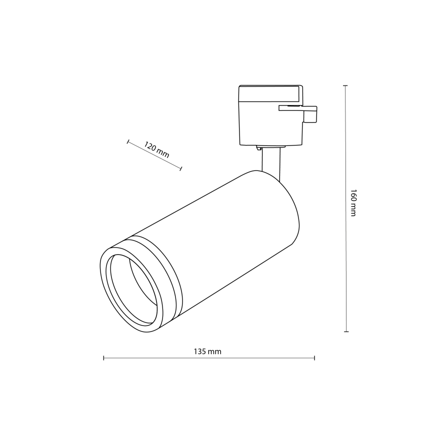 Spot pentru sistem de șină monofazic JET RING 1xGU10/10W/230V alb