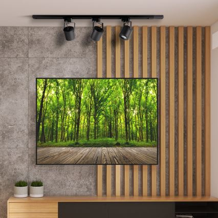 Spot pentru sistem de șină MINOR 3xGU10/10W/230V + 1 m sistem de șină negru