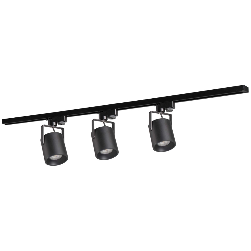 Spot pentru sistem de șină MINOR 3xGU10/10W/230V + 1 m sistem de șină negru