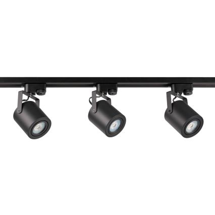 Spot pentru sistem de șină MINOR 3xGU10/10W/230V + 1 m sistem de șină negru