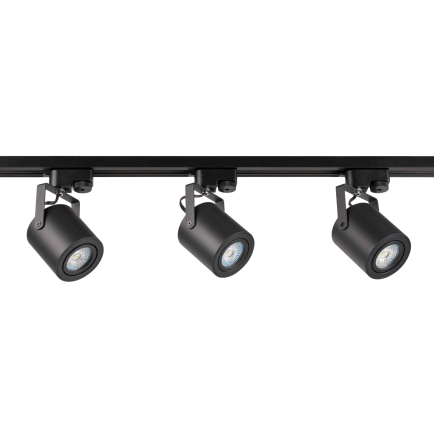 Spot pentru sistem de șină MINOR 3xGU10/10W/230V + 1 m sistem de șină negru