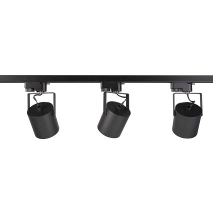 Spot pentru sistem de șină MINOR 3xGU10/10W/230V + 1 m sistem de șină negru