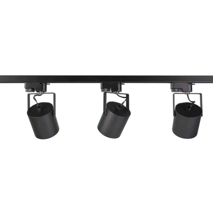 Spot pentru sistem de șină MINOR 3xGU10/10W/230V + 1 m sistem de șină negru