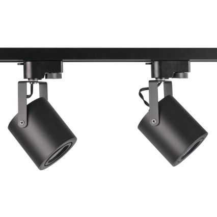 Spot pentru sistem de șină MINOR 3xGU10/10W/230V + 1 m sistem de șină negru