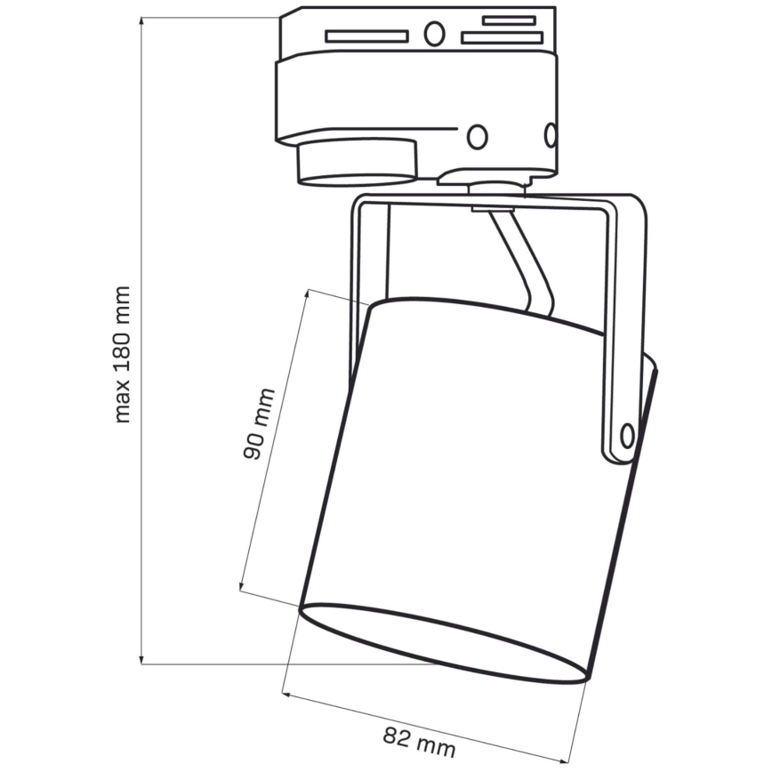 Spot pentru sistem de șină MINOR 3xGU10/10W/230V + 1 m sistem de șină negru