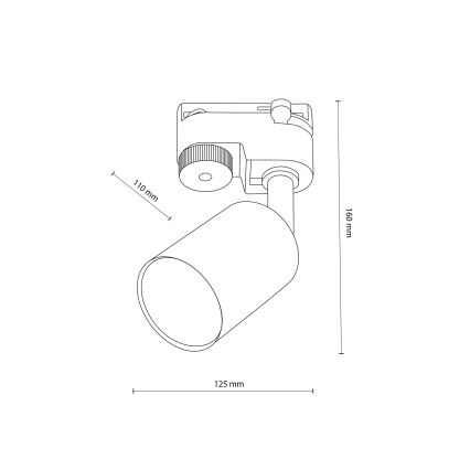Spot pentru sistem de șină TOP 1xGU10/10W/230V auriu/negru
