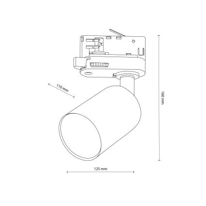 Spot pentru sistem de șină trifazică TOP 1xGU10/10W/230V alb