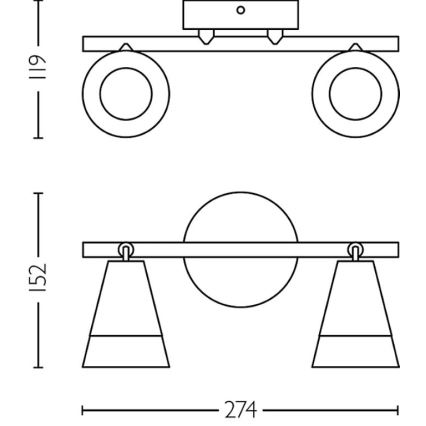 Spot Philips CLEFT 2xGU10/5W/230V
