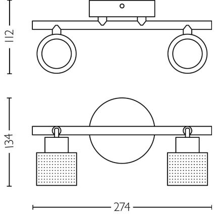 Spot Philips NIALL 2xGU10/5W/230V negru/alamă