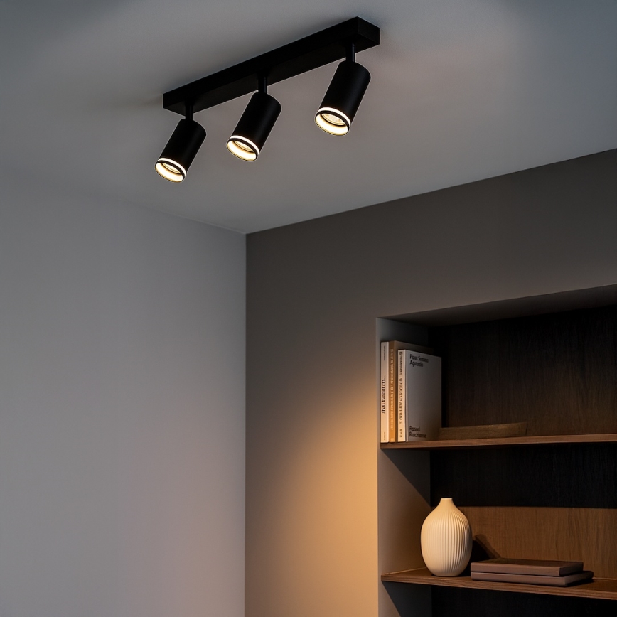 Spot PIPE 3xGU10/10W/230V negru