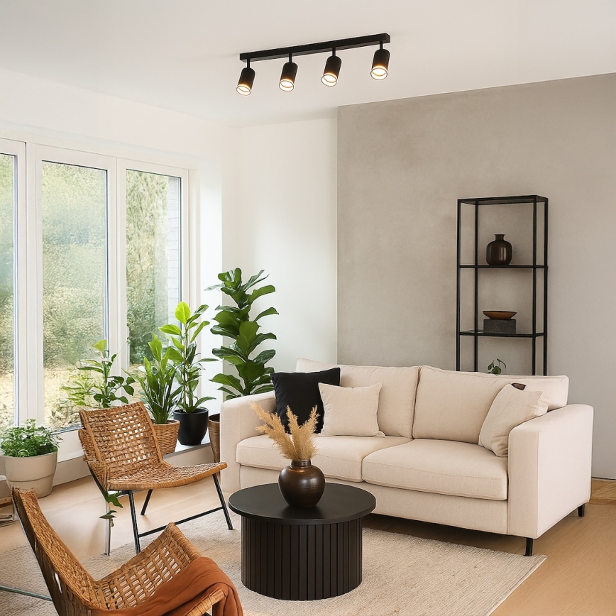 Spot PIPE 4xGU10/10W/230V negru