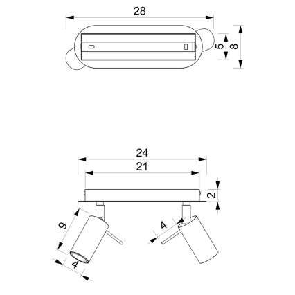 Spot PRESTON 2xGU10/40W/230V alb