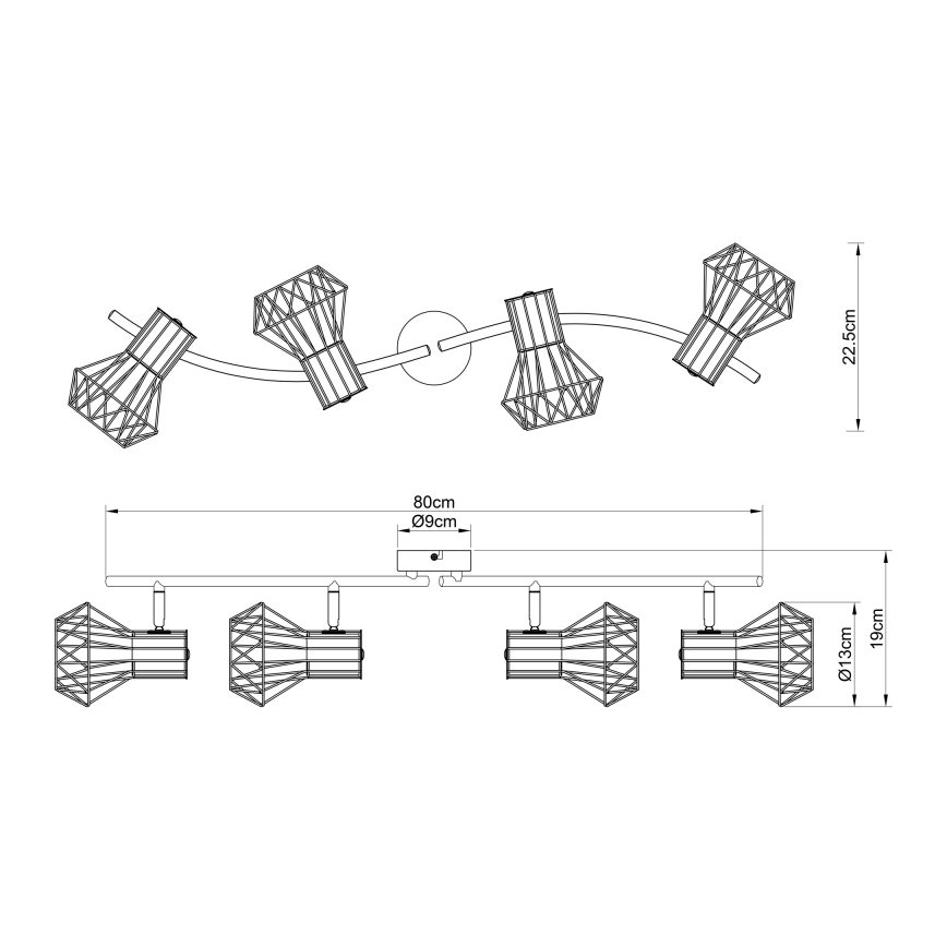 Spot 4xE27/40W/230V Globo