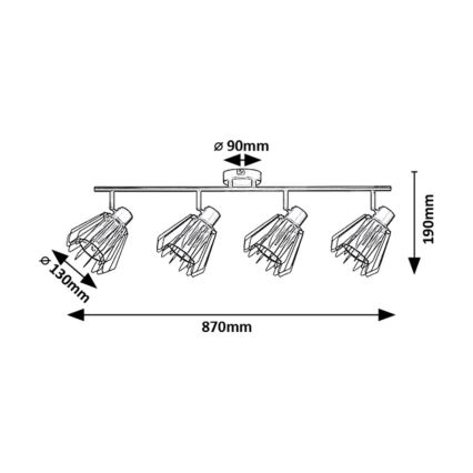 Spot Rabalux 4xE14/40W/230V