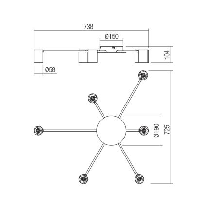 Spot Redo 01-4052 NOA 6xGU10/10W/230V negru