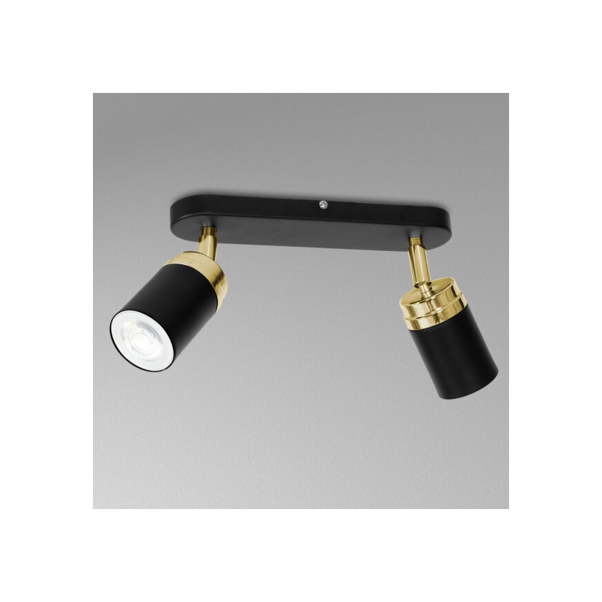 Spot RENO 2xGU10/60W/230V negru/auriu