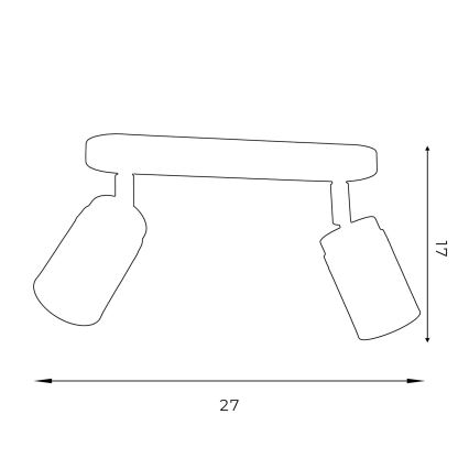 Spot RENO 2xGU10/60W/230V negru/auriu