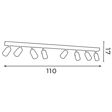Spot RENO 8xGU10/60W/230V alb/crom
