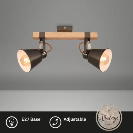 Spot RETRO 2xE27/40W/230V, maro