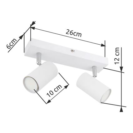 Spot 2xGU10/35W/230V alb Globo