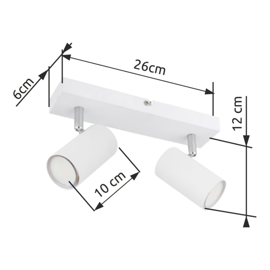 Spot 2xGU10/35W/230V alb Globo